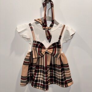 *3-6M* Plaid Dress and Headband Set for Baby